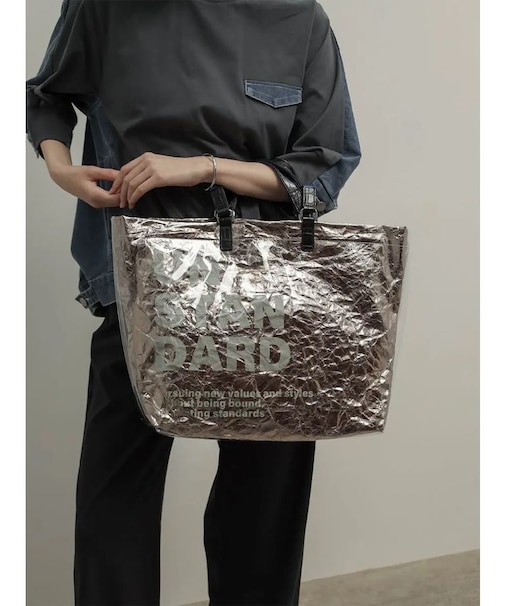 PVCメタリックビッグトートバッグ