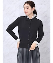 フリル付きポロ襟カーディガン（spring）