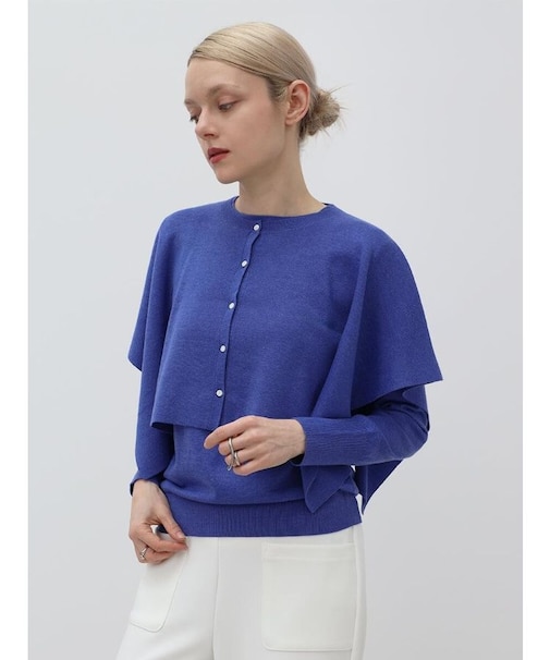 16Gケープ付アンサンブルニット