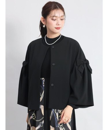 リボンアームノーカラージャケット