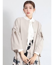 リボンアームノーカラージャケット