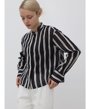シアーストライプクロップドシャツ