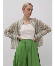 シアーストライプクロップドシャツ