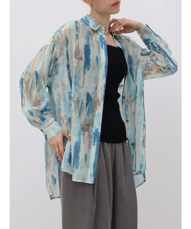 アートペイントプリントシャツ