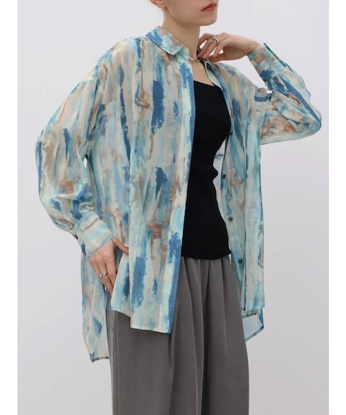 アートペイントプリントシャツ