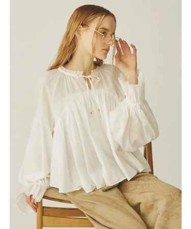 シアーコットンブラウス