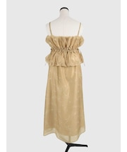 フラワープリントシアーペプラムワンピース