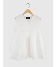 ストーンデザインニットトップス