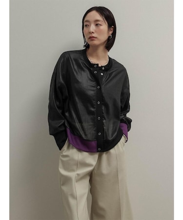 配色シアーカーディガン