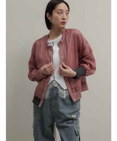 配色シアーカーディガン