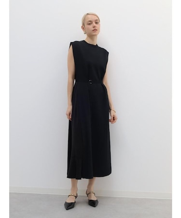 ウエストベルトニットワンピース