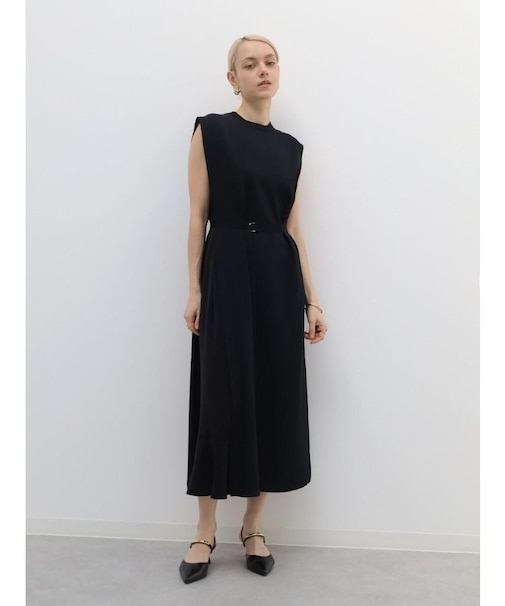 ウエストベルトニットワンピース