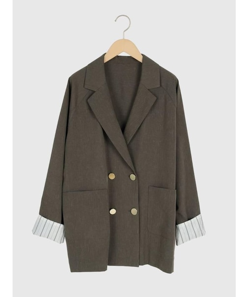 リネン混テーラードジャケット