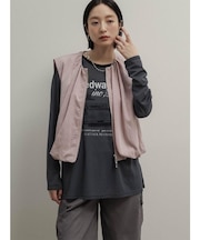 ギャザーバルーンダブルジップジレ