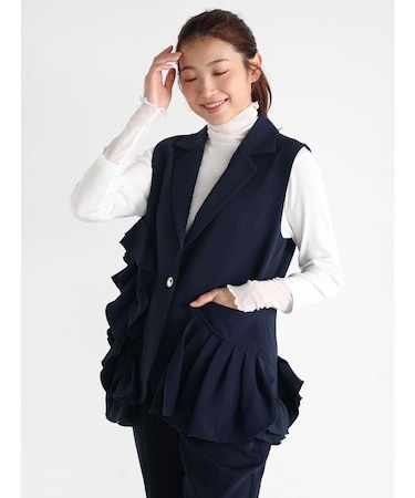 アシンメトリーフリルジレ