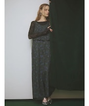 フラワープリントペプラムキャミオールインワン