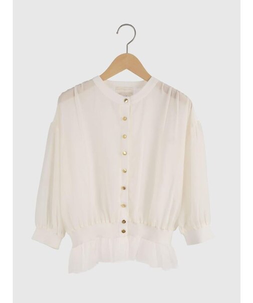 異素材チュールカーディガン