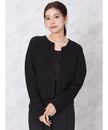 ブレードトリムラメニットカーディガン