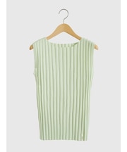 Wide rib sleeveless knit pullover