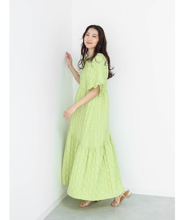 ふくれジャガードティアードワンピース