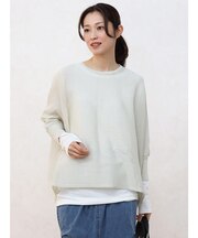 コットンメッシュラグラントップス