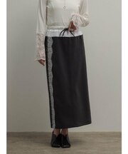 ロゴテープレースボンディングスカート