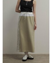 ロゴテープレースボンディングスカート