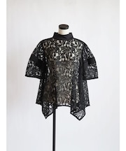 ケミカルレースケープスリーブブラウス