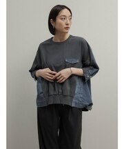 デニムドッキングデザイントップス