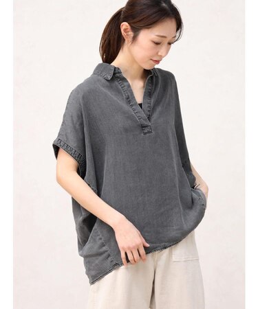 テンセルデニムスキッパ―シャツ