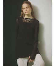 クロシェ編みニットトップス