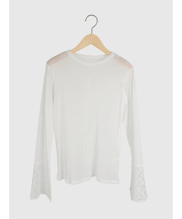 レースフレアスリーブシアートップス