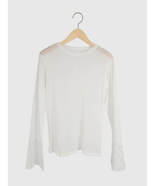 レースフレアスリーブシアートップス