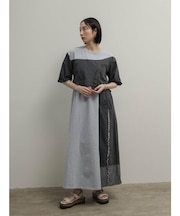 デニムコンビカットデザインワンピース