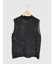 透かし編みニットノースリーブトップス