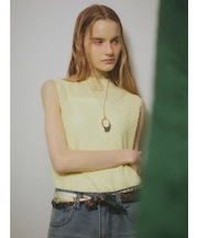 透かし編みニットノースリーブトップス