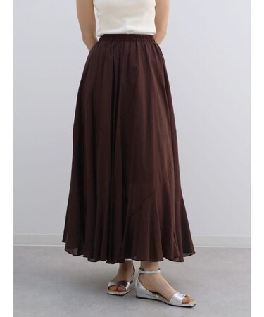 シアーコットンギャザーロングスカート