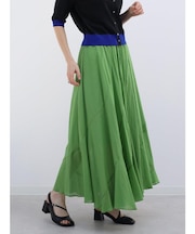 シアーコットンギャザーロングスカート