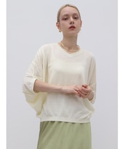 ドルマンスリーブVネックシアーニット