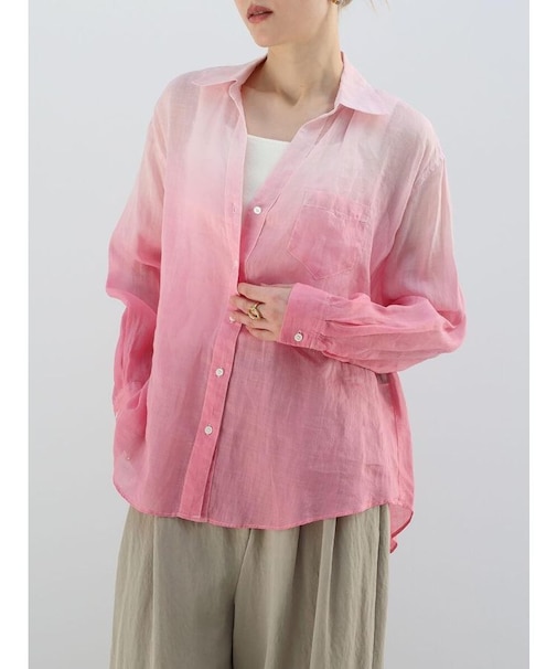 グラデーションリネンシャツ