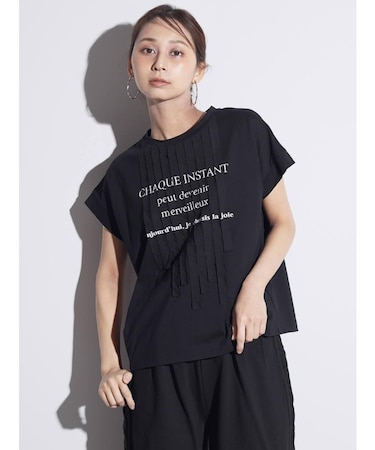 テープフリンジロゴTシャツ