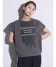 テープフリンジロゴTシャツ