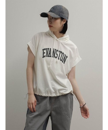 スリーブレスロゴパーカー