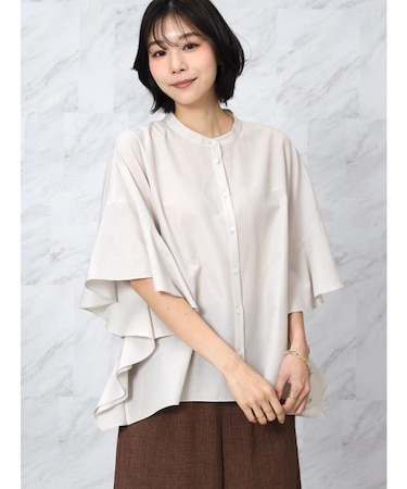 サイドフリルワイドブラウス