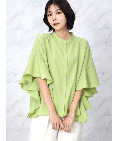サイドフリルワイドブラウス