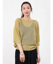 ラメメッシュドルマンプルオーバー