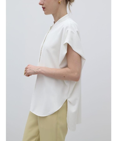 エルメス シャツ マルジェラ期 ノースリーブ ブラウス コットン スタンドカラー HERMES - 美品 エルメス HERMES シャツ マルジェラ期 ブラウス
