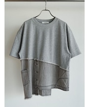 デニムドッキングアシメデザインTシャツ