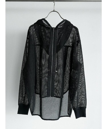 メッシュジップアップフーディー