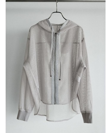 メッシュジップアップフーディー